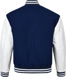 Pink Genuine Lambskin Varsity Rib-Knitted Leather Jacket for Men