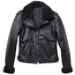 Black Aviator B3 Bomber Genuine Cowhide Leather Jacket For Women