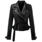Premium Asymmetrical Brando Black Sheepskin Biker Leather Jacket for Women