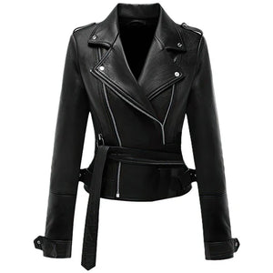 Premium Asymmetrical Brando Black Sheepskin Biker Leather Jacket for Women