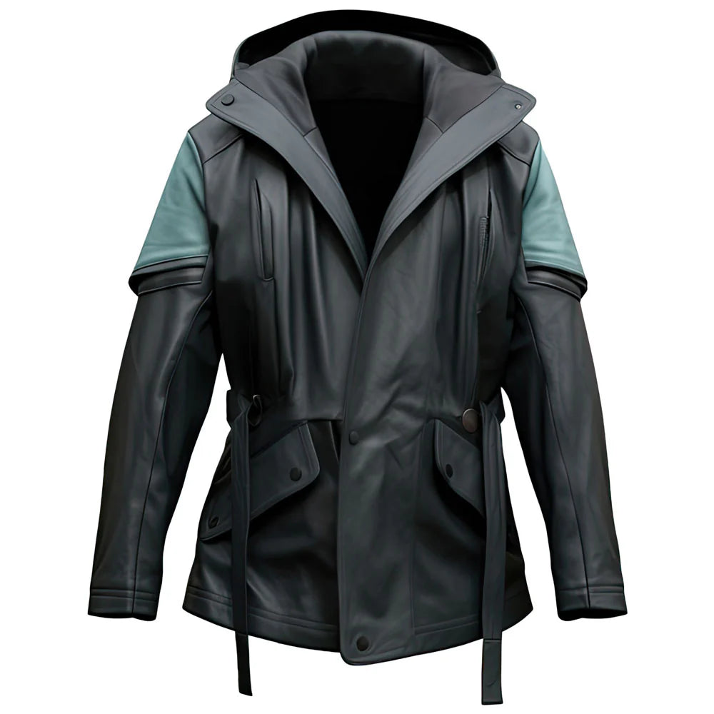 Superior Genuine Sheepskin Hooded Field Leather Jacket for Men