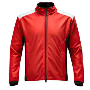 Red Motorcycle Rider Genuine Sheepskin Leather Jacket for Men